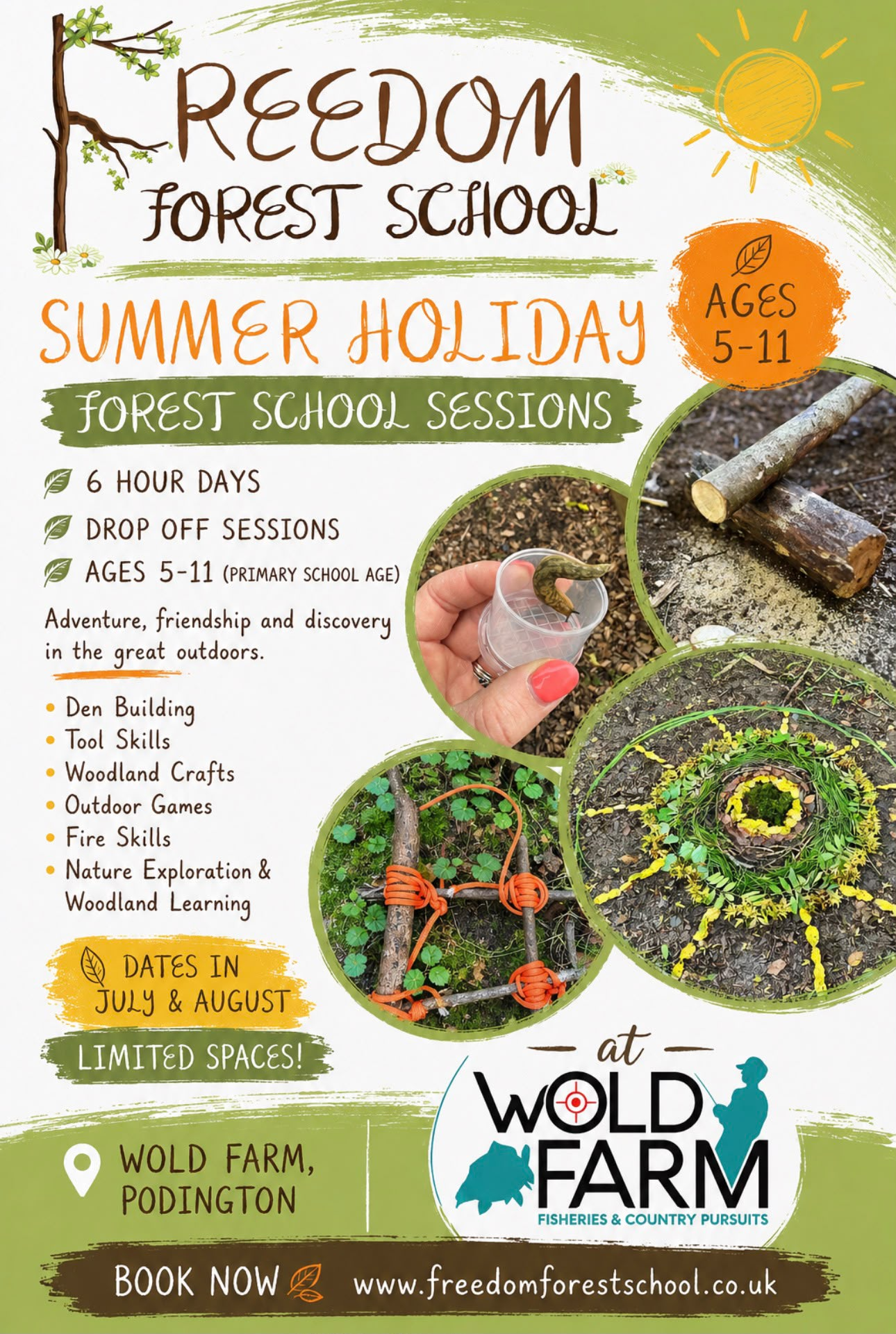 Children enjoying Summer Holiday Camp at Freedom Forest School